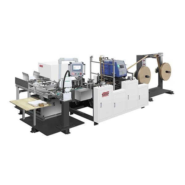 Máquina para fabricar y pegar manijas de papel totalmente automática